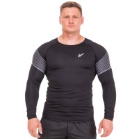 Футболка чоловіча компресійна з довгим рукавом JASON K1-1 M-3XL чорний